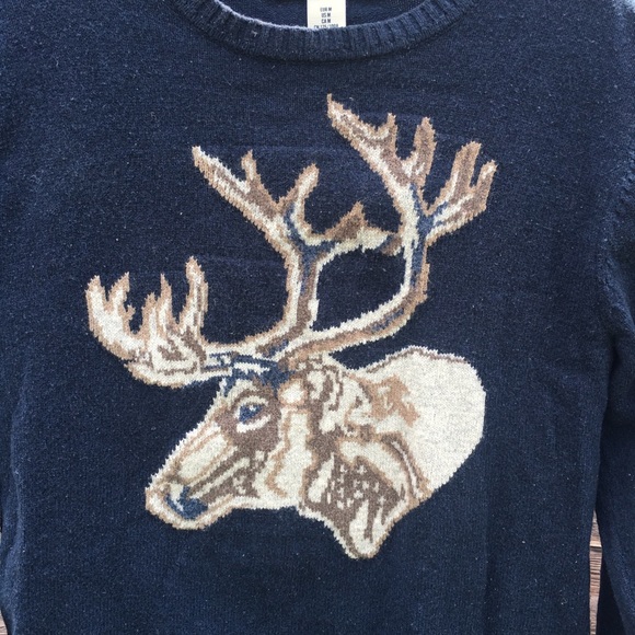 H&M L.O.G.G. Mens M Deer Blue Sweater 1312 - Picture 3 of 4